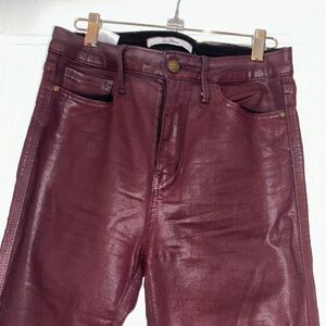Womens Sam Edelman burgundy coated jeans size 29 27” inseam 10” rise